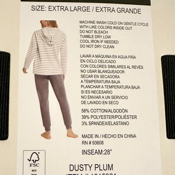 Max & Mia Women's Waffle Knit Lounge Pajama Set Size XL Hoodie And Jogger (NEW) - Picture 10 of 13